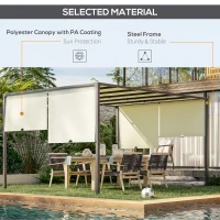 Outsunny 3 x 4m Outdoor Garden Pergola - Cream White(m-6)