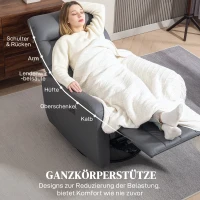 HOMCOM Relaxsessel, Polstersessel mit Liegefunktion, Fernbedienung, USB-Anschluss, Grau(m-8)