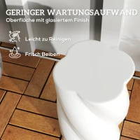 Outsunny Sitzhocker aus Keramik in Spiralform 120kg belastbar Ø33 x 45 cm Wetterfest Garten Hocker mit Deckel Weiß(m-6)
