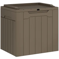 HOMCOM 107 L Plastic Storage Chest with Lid - Dark Brown(m-1)