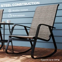 Outsunny Set of Two Rocking Garden Chairs - Light Brown(m-7)