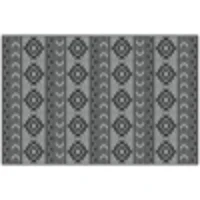 Outsunny dywan zewnętrzny, wodoodporny, dwustronny design, wysokiej jakości włókno plastikowe, czarny+szary, 182 x 274cm(m-9)