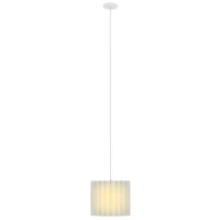 HOMCOM Linen Pendant Light, Modern Wave Ceiling Light Shade, E27 Lampshade for Living Room, Bedroom, Kitchen, Hallway, White(m-10)