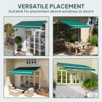 Outsunny Awning Replacement Canopy, Water Resistant UPF 50+ Sun Shade Cover for 3 x 2.5 m Garden Awning (Fabric Only), Green(m-6)