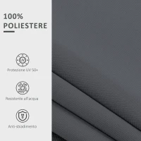 Outsunny Telo di Ricambio Tenda Parasole Retrattile 3x2.5m in Poliestere Anti UV 50+, Giardino, Grigio(m-5)