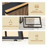 Outsunny Salotto da Giardino in Rattan PE con Divano 2 Posti, 2 Poltrone, Tavolino in Vetro e Cuscini, Nero(m-8)