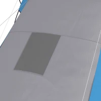 Outsunny Tente de camping familiale 4-6 pers. étanche légère facile à monter 2 grandes portes dim. 5,55 x 2,25 x 1,9 m gris foncé et bleu(m-9)