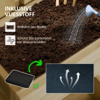 Outsunny Hochbeet Holz, verstellbar Pflanzbeet mit Rankgitter Frühbeet Gartenbeet 60x16x100cm Naturholz(m-7)