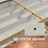 Outsunny Pergola extérieure 4 x 3 m avec toit rétractable et cadre en aluminium effet bois(m-5)