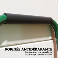 Outsunny Aérateur de pelouse avec pointes creuses, aérateur de gazon manuel avec poignée antidérapante 30 x 4 x 94 cm vert foncé(m-7)