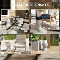 Outsunny Sitzhocker aus Keramik 120kg belastbar Ø33 x 45,5 cm Wetterfest Garten Hocker in Sanduhrform Hellgrau(m-7)