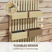 Outsunny Hochbeet Holz, verstellbar Pflanzbeet mit Rankgitter Frühbeet Gartenbeet 60x16x100cm Naturholz(m-5)