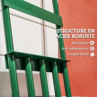 Outsunny Aérateur de pelouse avec pointes creuses, aérateur de gazon manuel avec poignée antidérapante 30 x 4 x 94 cm vert foncé(m-5)