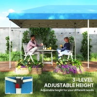 Outsunny 3 x 6m Pop Up Gazebo, Outdoor Canopy Shelter, Marquee Party Wedding Tent with 6 Mesh Walls and Carry Bag, Blue(m-7)