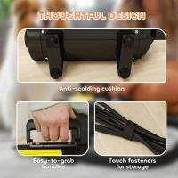 PawHut 2200W Dog Hair Dryer with Adjustable Temperature & Velocity, 3 Different Nozzles, Black(m-8)