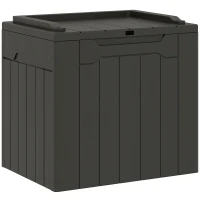 HOMCOM 107 L Plastic Storage Chest with Lid - Charcoal Grey(m-1)
