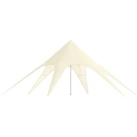 Outsunny Tente de jardin XXL en étoile bâche anti-pluie voile d'ombrage 10 x 10 x 4 m polyester haute densité 210D beige(m-11)