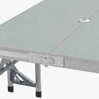 Outsunny Campingtisch Klapptisch mit 4 Stühle Klappbarer Gartentisch aus Aluminium 85,5 x 135cm Grau(m-8)