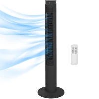 HOMCOM Ventilateur colonne 45W ventilateur tour télécommande, minuterie, oscillant à 70°, mode veille et mode enfants, noir(m-1)