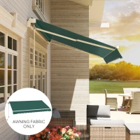 Outsunny Awning Replacement Canopy, Water Resistant UPF 50+ Sun Shade Cover for 3 x 2.5 m Garden Awning (Fabric Only), Green(m-9)