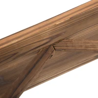 Outsunny Banco de Exterior de Madera con Reposabrazos y 2 Ruedas Decorativas Estilo Rústico Carga 250 kg 114x58x80 cm Carbonizado(m-9)