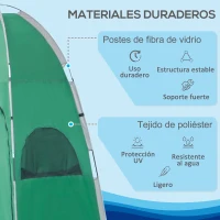 Outsunny Tienda de Ducha Portátil Tienda de Privacidad Emergente 122x122x213 cm UPF30+ Cambiador para Camping WC Inodoro Verde(m-4)
