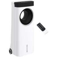 HOMCOM Climatizador 3 em 1 75W com 6 Velocidades Temporizador até 24H Depósito de 6,5 L Oscilação de 60º 34x25,5x80 cm Branco(m-1)