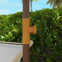 Outsunny Sombrilla de Playa con Flecos Ø190x210 cm con 8 Varillas Apertura Manual Anti-UV Impermeable y Bolsa de Transporte Gris(m-9)