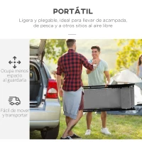 Outsunny Conjunto de 2 Tumbonas Plegables de Aluminio con Respaldo Regulable en 5 Posiciones y Reposacabezas 58x96,5x91,5 cm Gris(m-4)