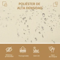 Outsunny Toldo Lateral Retráctil 300x180cm Pantalla Enrollable Mampara de Privacidad y Protección Solar para Balcón Terraza Crema(m-7)