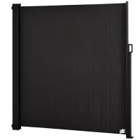 Outsunny Toldo Lateral Retráctil 350x180 cm Pantalla Enrollable Mampara de Privacidad y Protección Solar Gris Oscuro(m-11)