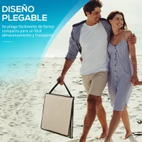 Outsunny Conjunto de 2 Esterillas de Playa con Respaldo Reclinable y Bolsa de Transporte para Jardín Camping 142x51x40 cm Beige(m-6)