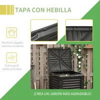 Outsunny Compostador Capacidad de 300L Compostera Orgánica para Producción Abono de Jardín Exterior con 48 Respiraderos 60,5x60,5x81,5 cm Negro(m-5)
