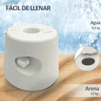 Outsunny Pack de 4 Pesos para Carpas Plegables Soportes Rellenables con 9,2 kg de Agua o 12 kg de Arena Ø24x25,5 cm Blanco(m-5)