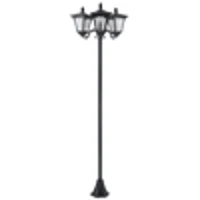 Outsunny Felinar Gradina 182,5 cm – LED cu Energie Solara, Negru(m-13)