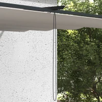 Outsunny Pérgola de Pared para Exterior con Techo Retráctil para Patio Terraza Jardín 390x290x220 cm Crema(m-9)