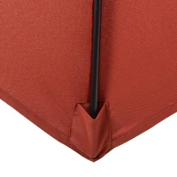 Outsunny Parasol de Terraza con Mástil de Aluminio Techo de Ventilación y Poste Desmontable Impermeable para Patio Rojo Vino(m-9)
