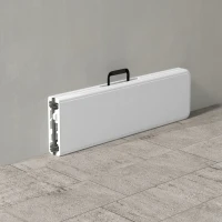 Outsunny Banco Exterior Plegable de 3 Plazas con Marco de Acero Carga 360 kg para Patio Terraza Balcón Camping 183x28x43cm Blanco(m-7)