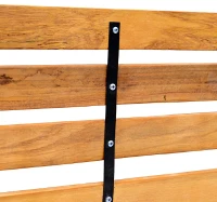 Outsunny Banco de Jardín de Madera de 2 Plazas 122x60x83 cm con Respaldo y Apoyabrazos Listones y Marco de Acero Carga 220 kg Color Natural y Negro(m-7)