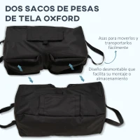 Outsunny Juego de 2 Bolsas de Arena Peso para Sombrilla 50kg con Pala y Asas Cubierta de Tela Oxford Impermeable 50x25x18cm Negro(m-4)