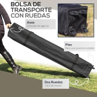 Outsunny Carpa Plegable Pop-up con Altura Ajustable Protección UV50+ Doble Techo y Mosquiteras 4x4x2,8 m Crema(m-4)