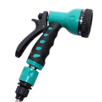 DURHAND Carrete para Manguera Retráctil 10m con 7 Modos de Riego Sistema de Enrollado Automático con Bloqueo Conector de 1m para Jardín Césped 28x14x34 cm Negro y Verde(m-8)