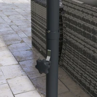 Outsunny Sombrilla de Jardín Ajustable Ø294x242 cm con Poste Giratorio 360° Ángulo de Techo Ajustable y Ventilación Rojo Vino(m-9)