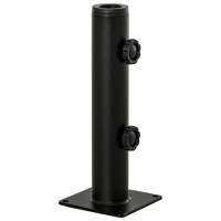 Outsunny Soporte de Parasol para Suelo de Cemento con 2 Botones de Bloqueo y 4 Tornillos de Expansión Base de Sombrilla para Palo de Paraguas de 34/38/48mm 12x12x30 cm Negro