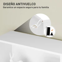 HOMCOM Estantería con 2 Ajustables y Sistema Antivuelco para Oficina Salón o Dormitorio 60x24x115,5 cm Blanco(m-6)