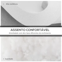 Outsunny Conjunto de Almofadas para Cadeiras de Jantar 42x42x5 cm Jogo de 4 Peças Almofadas para Cadeiras de Jardim Impermeáveis Cinzento(m-4)