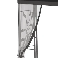 Outsunny 3 x 3(m) Steel Frame Double Roof Garden Gazebo - Grey(m-9)