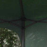 Outsunny Cenador de Jardín 3x3 m con Altura Ajustable 1 Pared Lateral Impermeable 4 Bolsas de Arena y Bolsa de Transporte Verde(m-8)