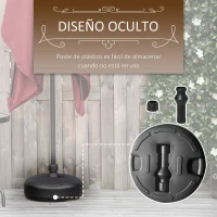 Outsunny Base de Sombrilla Rellenable de Agua 13 kg o Arena 19 kg Soporte de Parasol Redondo Apto Postes de Ø32-38 mm para Jardín Patio Terraza Ø38x21,5 cm Negro(m-6)