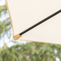 Outsunny Conjunto de Muebles de Jardín con 4 Sillas Plegables Mesa de Comedor de Vidrio y Sombrilla Inclinable Protección del Sol para Patio Terraza Exterior 80x80x70 cm Beige(m-8)